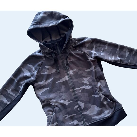 ATHLETA Triumph Camo Grey Black Full Zipper Hoodie Size Large - Picture 3 of 8